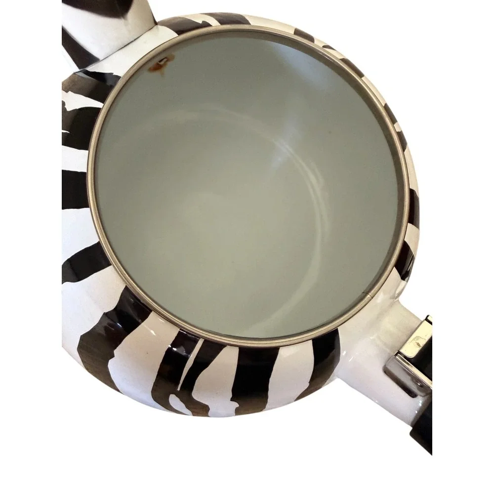 Supreme ZEBRA Whistling Enamel Tea Kettle 2.3q VTG Inspired Animal Print Unique